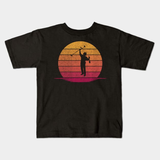 Awesome Funny Gold panning Gift - Hobby Silhouette Sunset Design Kids T-Shirt by mahmuq